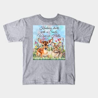 Deer & Bunny Kindness Kids T-Shirt